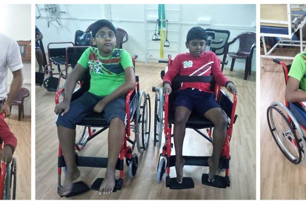 wheelchair with orthotics 1 - donate